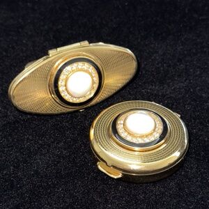 Vintage Stratton England Lipstick Holder Mirror & Pill Box Compact Combo